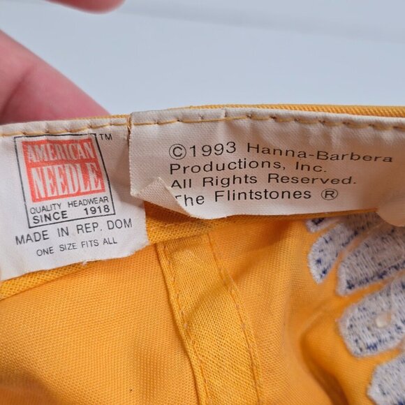 Vintage Rare 1993 Fred Flinstone Yellow Yabba Dabba Doo Snapback Hat Cap - Picture 7 of 8